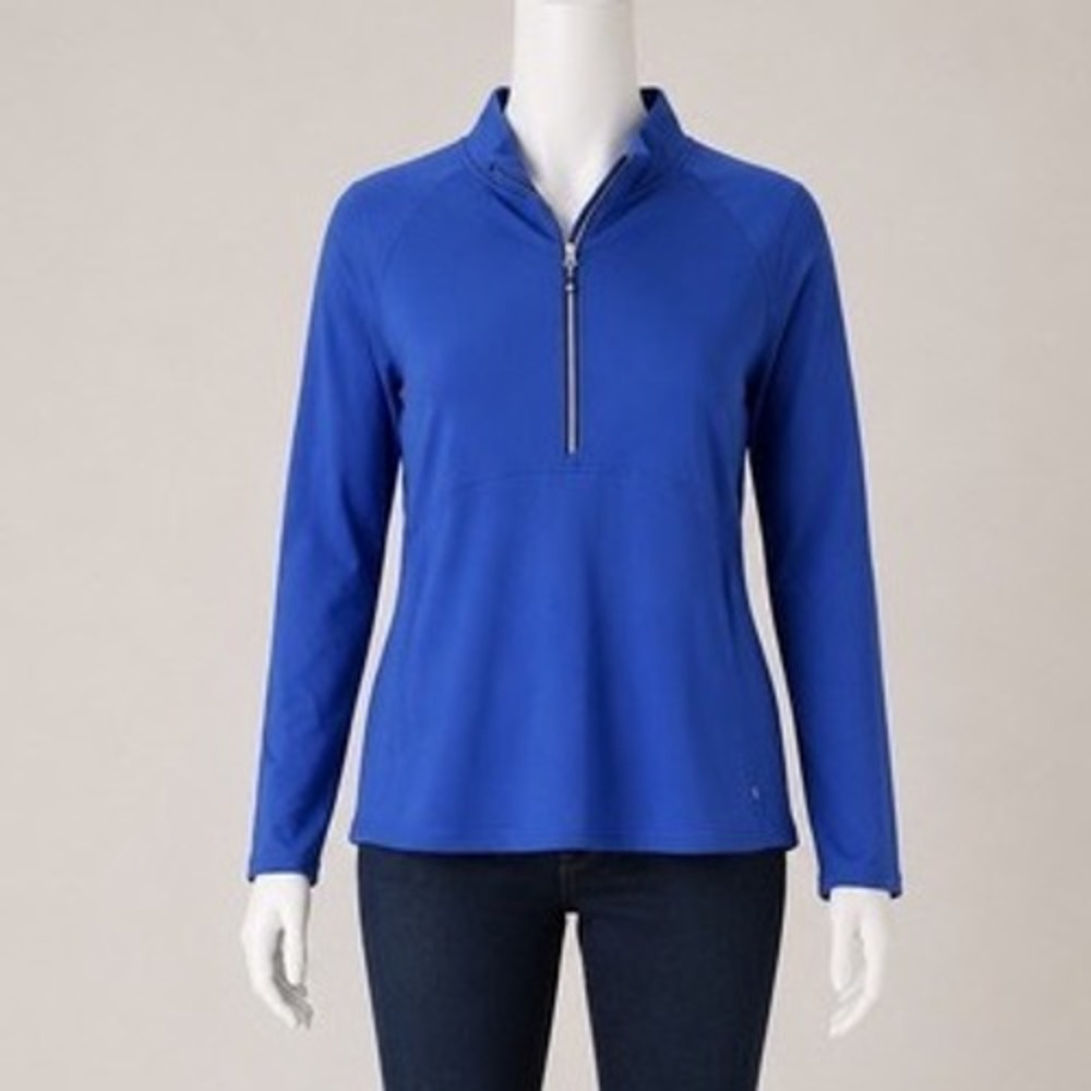 Cutter & Buck Womens Royal Blue Quarter Zip Pullover Long Sleeve Top XXXL NWT